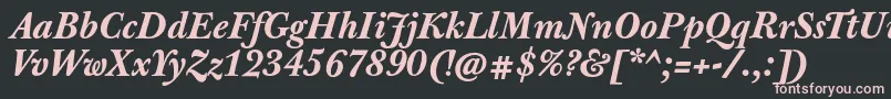 JbaskervilletxnBolditalic Font – Pink Fonts on Black Background