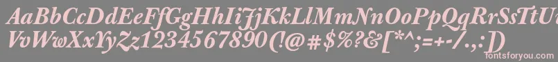 JbaskervilletxnBolditalic Font – Pink Fonts on Gray Background