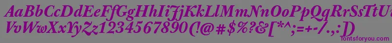 JbaskervilletxnBolditalic Font – Purple Fonts on Gray Background