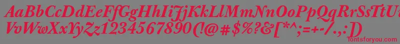 JbaskervilletxnBolditalic Font – Red Fonts on Gray Background