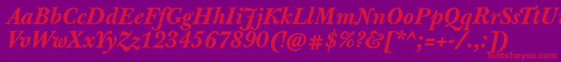 JbaskervilletxnBolditalic Font – Red Fonts on Purple Background