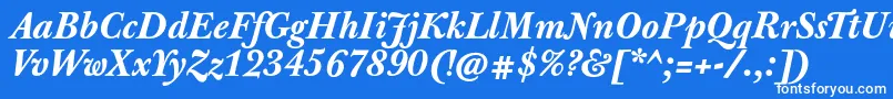 JbaskervilletxnBolditalic Font – White Fonts on Blue Background