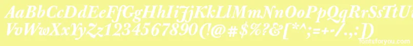 JbaskervilletxnBolditalic Font – White Fonts on Yellow Background