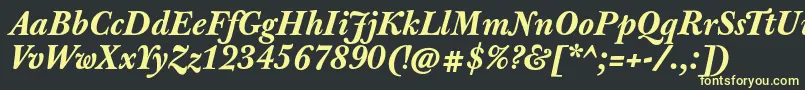 JbaskervilletxnBolditalic Font – Yellow Fonts on Black Background