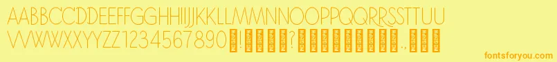 フォントJonahRegular – オレンジの文字が黄色の背景にあります。