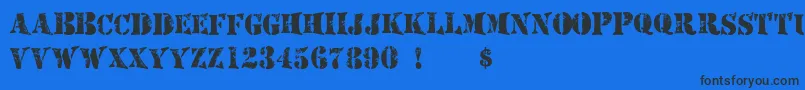 Mashed Font – Black Fonts on Blue Background
