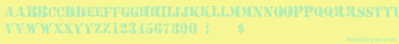 Mashed Font – Green Fonts on Yellow Background