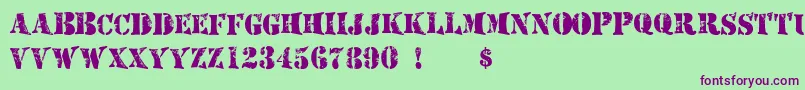 Czcionka Mashed – fioletowe czcionki na zielonym tle