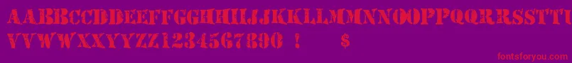 Police Mashed – polices rouges sur fond violet