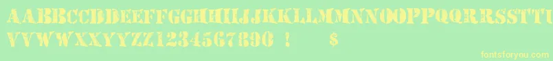 Mashed Font – Yellow Fonts on Green Background