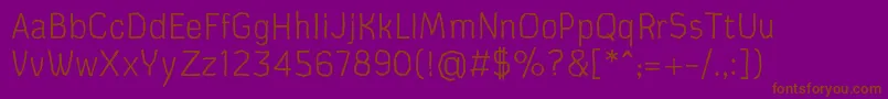 CardboardcatLight Font – Brown Fonts on Purple Background