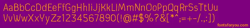 CardboardcatLight Font – Orange Fonts on Purple Background