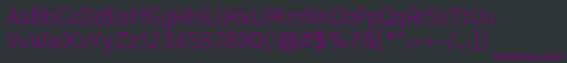 Czcionka CardboardcatLight – fioletowe czcionki na czarnym tle