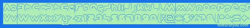 DominiqueHollowInverse Font – Green Fonts on Blue Background