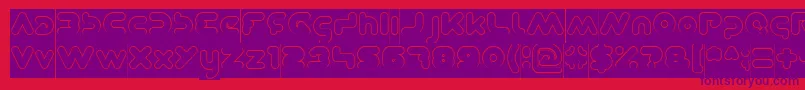 フォントDominiqueHollowInverse – 赤い背景に紫のフォント