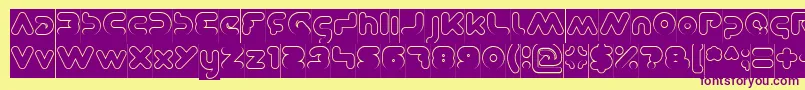 DominiqueHollowInverse Font – Purple Fonts on Yellow Background