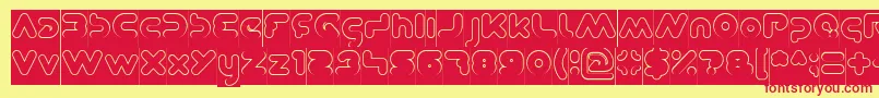 Шрифт DominiqueHollowInverse – красные шрифты на жёлтом фоне