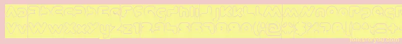 DominiqueHollowInverse Font – Yellow Fonts on Pink Background