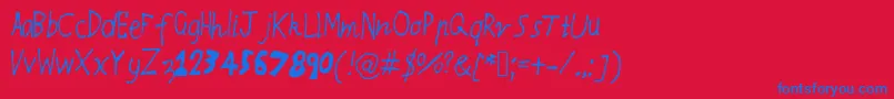 Rqsthinnyandthicky Font – Blue Fonts on Red Background