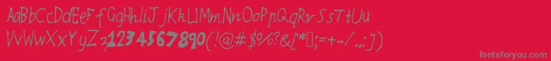 フォントRqsthinnyandthicky – 赤い背景に灰色の文字