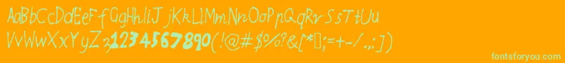 Rqsthinnyandthicky Font – Green Fonts on Orange Background