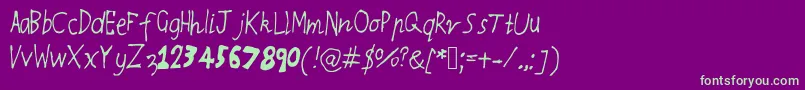 Rqsthinnyandthicky Font – Green Fonts on Purple Background