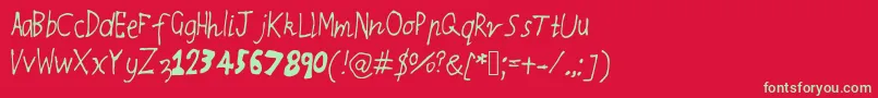Rqsthinnyandthicky Font – Green Fonts on Red Background