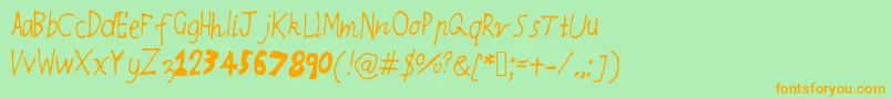 Rqsthinnyandthicky Font – Orange Fonts on Green Background