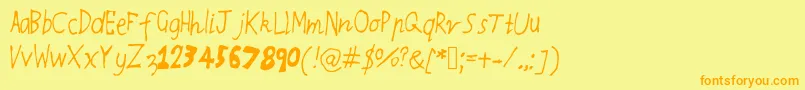 Rqsthinnyandthicky Font – Orange Fonts on Yellow Background