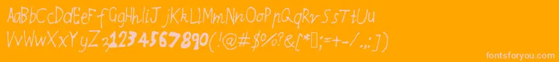 Rqsthinnyandthicky Font – Pink Fonts on Orange Background