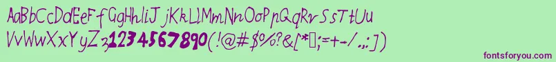 Rqsthinnyandthicky Font – Purple Fonts on Green Background