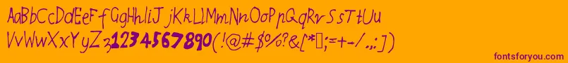 Rqsthinnyandthicky Font – Purple Fonts on Orange Background