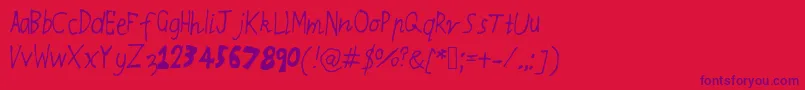 Fonte Rqsthinnyandthicky – fontes roxas em um fundo vermelho