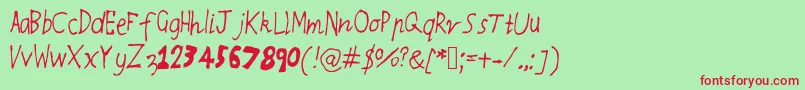 Rqsthinnyandthicky Font – Red Fonts on Green Background