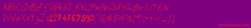 Rqsthinnyandthicky-fontti – punaiset fontit violetilla taustalla