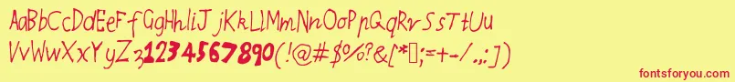 Rqsthinnyandthicky Font – Red Fonts on Yellow Background