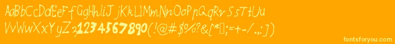 Rqsthinnyandthicky Font – Yellow Fonts on Orange Background