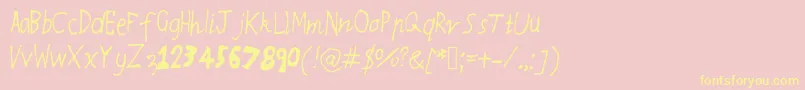 Rqsthinnyandthicky Font – Yellow Fonts on Pink Background