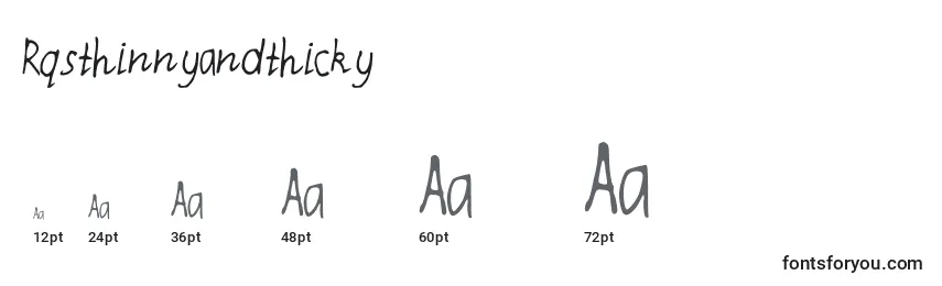 Размеры шрифта Rqsthinnyandthicky