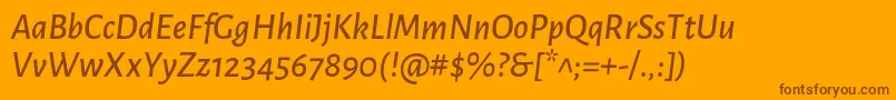 AlegreyasansMediumitalic Font – Brown Fonts on Orange Background