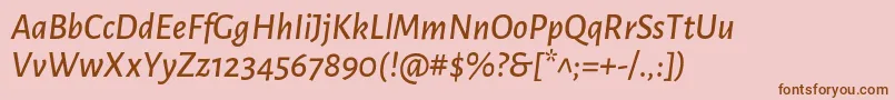 More about AlegreyasansMediumitalic Font AlegreyasansMediumitalic Font – Brown Fonts on Pink Background