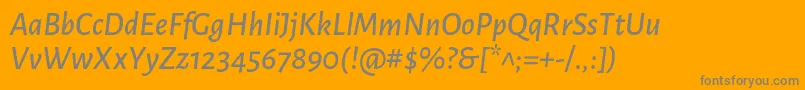 AlegreyasansMediumitalic Font – Gray Fonts on Orange Background