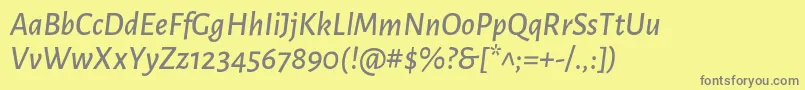 AlegreyasansMediumitalic Font – Gray Fonts on Yellow Background