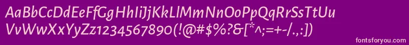 AlegreyasansMediumitalic Font – Pink Fonts on Purple Background