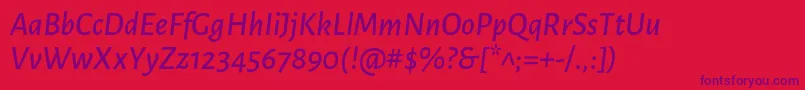 AlegreyasansMediumitalic Font – Purple Fonts on Red Background