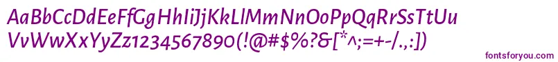 AlegreyasansMediumitalic Font – Purple Fonts on White Background