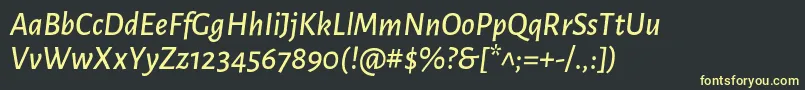 AlegreyasansMediumitalic Font – Yellow Fonts on Black Background