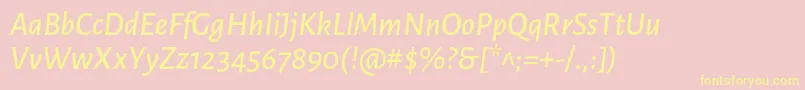 AlegreyasansMediumitalic Font – Yellow Fonts on Pink Background
