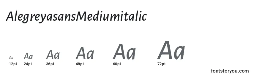 Размеры шрифта AlegreyasansMediumitalic
