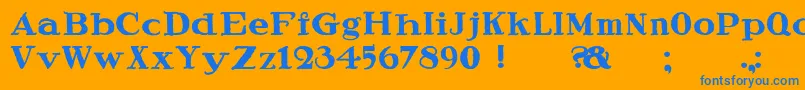 SpeedballRagged Font – Blue Fonts on Orange Background